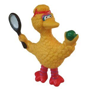 Vintage Big Bird Tennis Ball‎ Racquet PVC Figure Muppets Tara Toy Cake Topper 3"